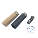 AIRSOFT ARTISAN SF STYLE 5inch Mini Silencer + W COMP FLASH HIDER ( BLACK / DARK EARTH )