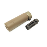 AIRSOFT ARTISAN SF STYLE 5inch Mini Silencer + W COMP FLASH HIDER ( BLACK / DARK EARTH )