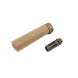 AIRSOFT ARTISAN SF STYLE 6.2inch Socom silencer + W COMP FLASH HIDER  ( BLACK / DARK EARTH )