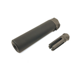 AIRSOFT ARTISAN SF STYLE 6.2inch Socom silencer + 4 PRONG FLASH HIDER ( BLACK / DARK EARTH )