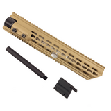 AIRSOFT ARTISAN HK417P Keymod Handguard For Marui HK417 EBB (BLACK / TAN)