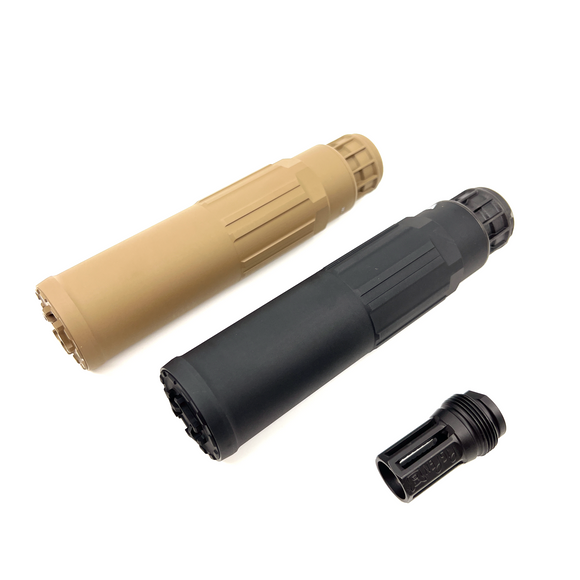 AIRSOFT ARTISAN CG SGI-6 Style DUMMY SILENCER with PIG Flash Hider ( Black / TAN )