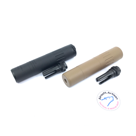 AIRSOFT ARTISAN AAC M4 2000 STYLE silencer with  FLASH HIDER ( BLACK/DARK EARTH)